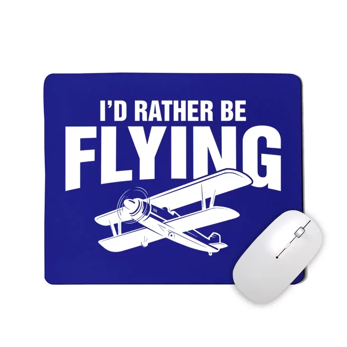 Grandpa Id Rather Be Flying Funny Vintage Airplane Pilot Gift Mousepad