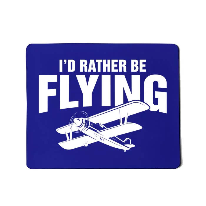 Grandpa Id Rather Be Flying Funny Vintage Airplane Pilot Gift Mousepad