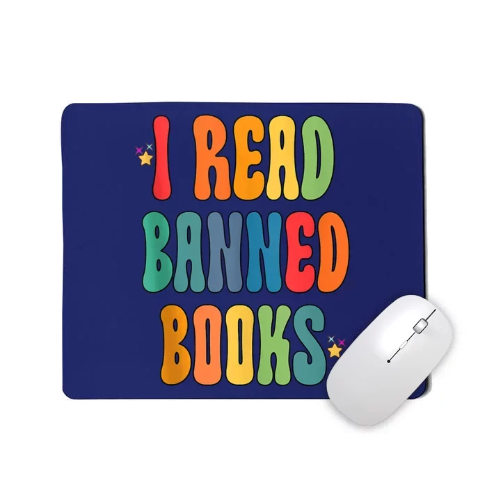 Groovy I Read Banned Books Librarian Reader Bookworm Mousepad