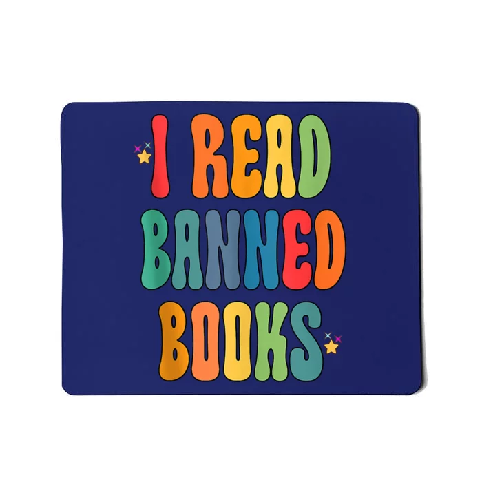 Groovy I Read Banned Books Librarian Reader Bookworm Mousepad