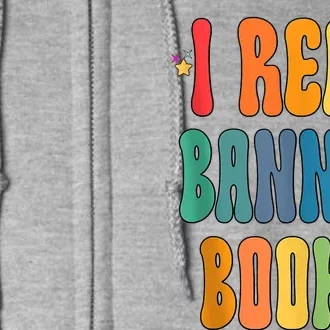 Groovy I Read Banned Books Librarian Reader Bookworm Full Zip Hoodie