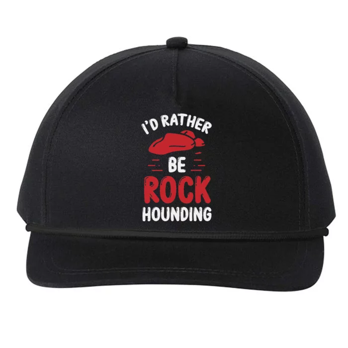 Geology I´D Rather Be Rockhounding Rock Collecting Snapback Five-Panel Rope Hat