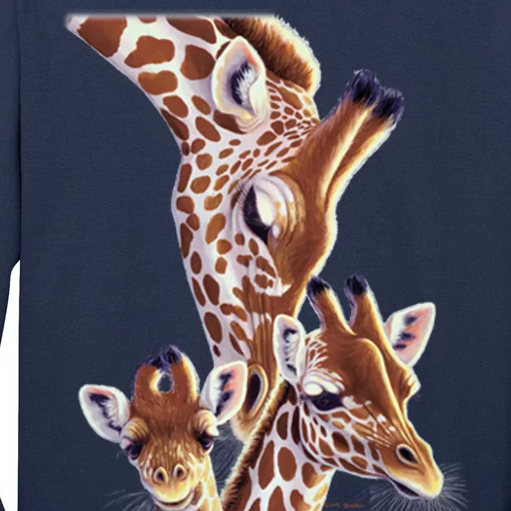 Giraffe Family A Nudge From Mom Tall Long Sleeve T-Shirt