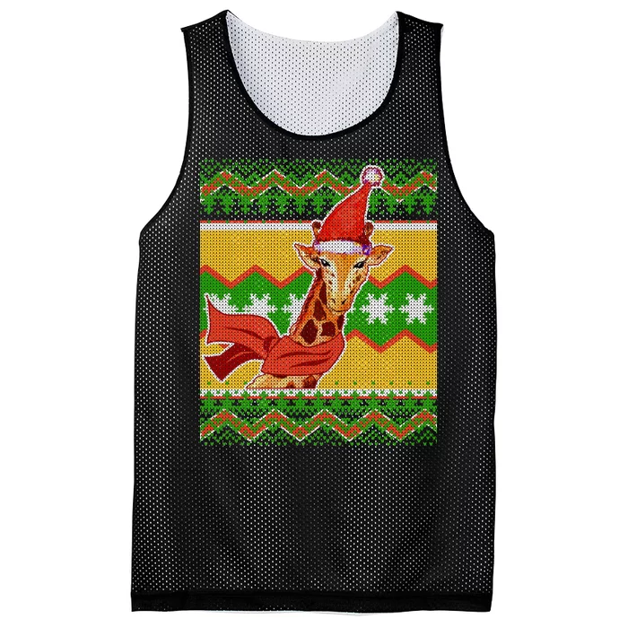 Giraffe Ugly Christmas Mesh Reversible Basketball Jersey Tank