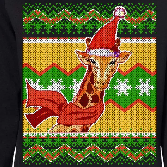 Giraffe Ugly Christmas Womens California Wash Sweatshirt