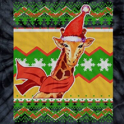 Giraffe Ugly Christmas Tie-Dye T-Shirt