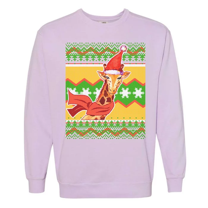 Giraffe Ugly Christmas Garment-Dyed Sweatshirt