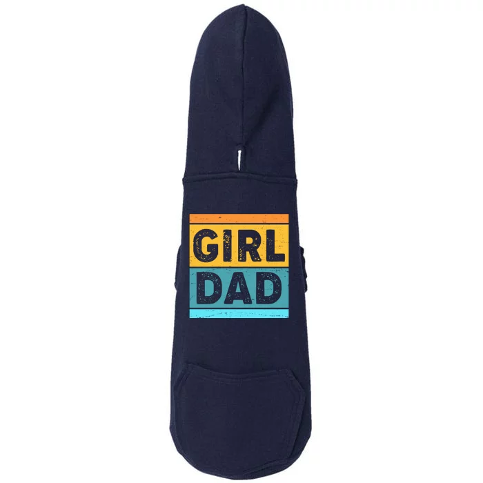 Girl Dad Distressed Color Block Doggie 3-End Fleece Hoodie