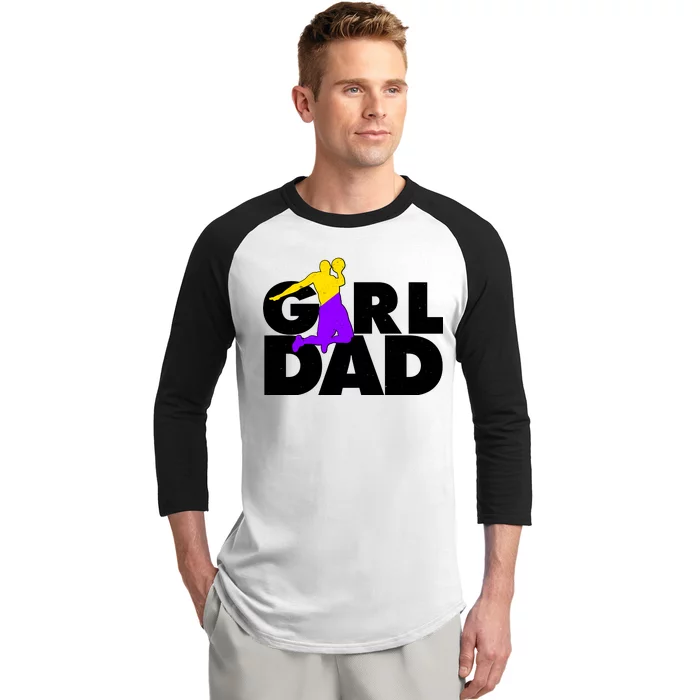 Girl Dad Dunking Tribute Baseball Sleeve Shirt