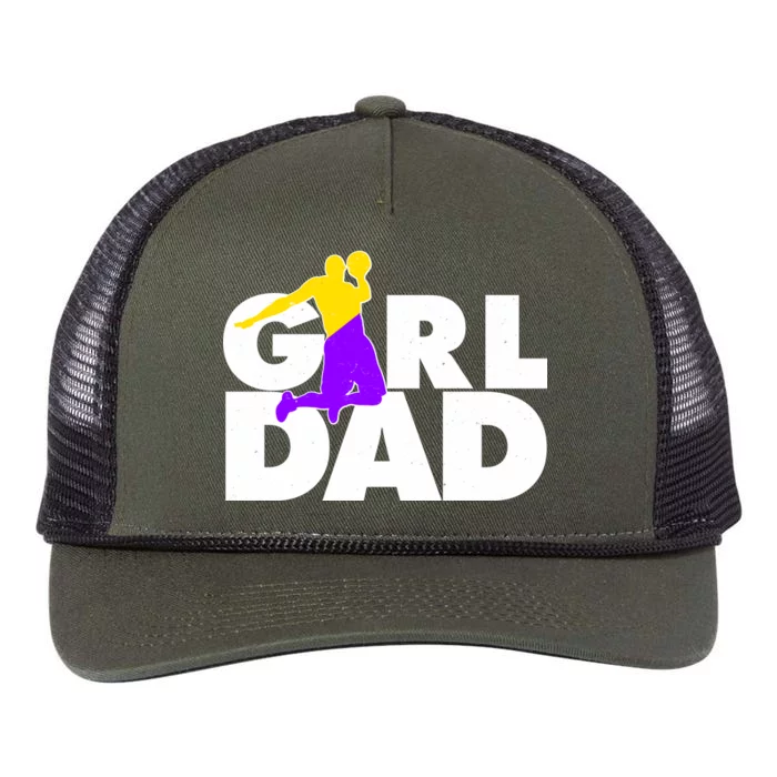 Girl Dad Dunking Tribute Retro Rope Trucker Hat Cap