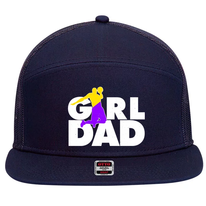 Girl Dad Dunking Tribute 7 Panel Mesh Trucker Snapback Hat