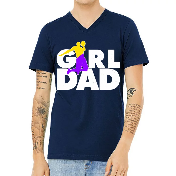 Girl Dad Dunking Tribute V-Neck T-Shirt