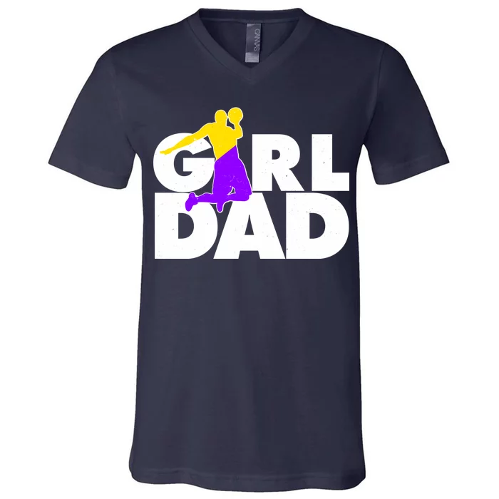 Girl Dad Dunking Tribute V-Neck T-Shirt