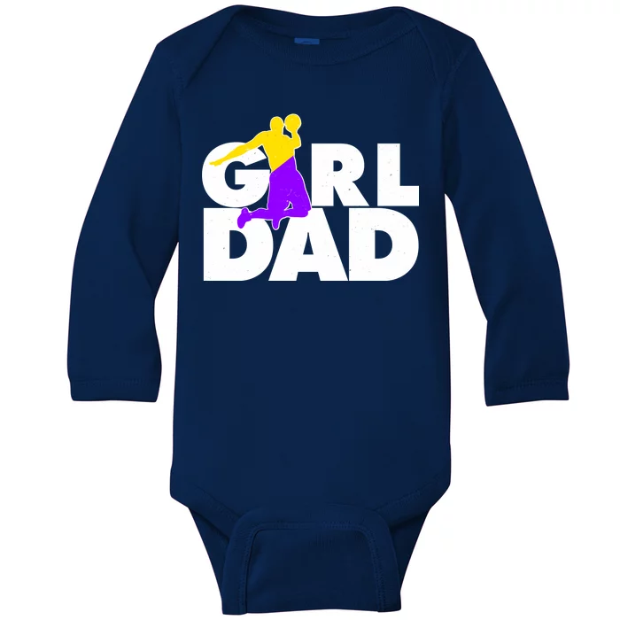 Girl Dad Dunking Tribute Baby Long Sleeve Bodysuit