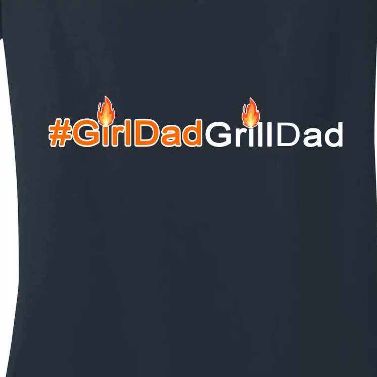 Girl Dad Grill Dad Women's V-Neck T-Shirt