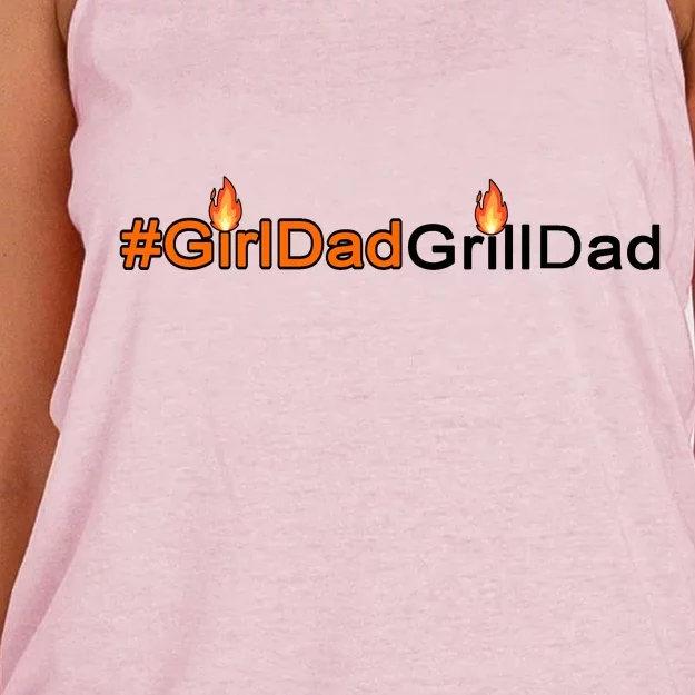 Girl Dad Grill Dad Women's Knotted Racerback Tank