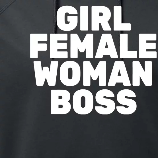 Girl Female Woman Boss Performance Fleece Hoodie