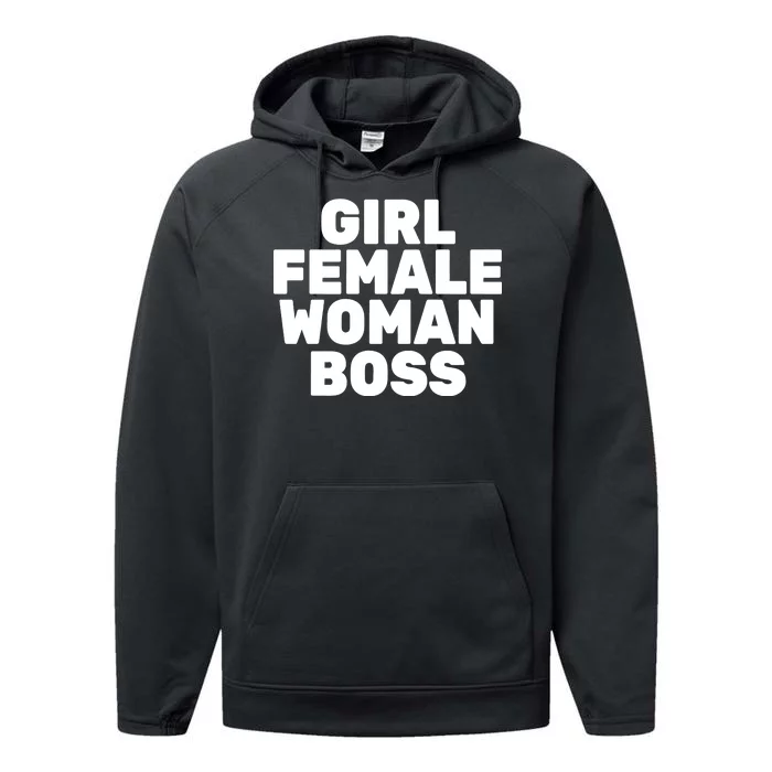 Girl Female Woman Boss Performance Fleece Hoodie