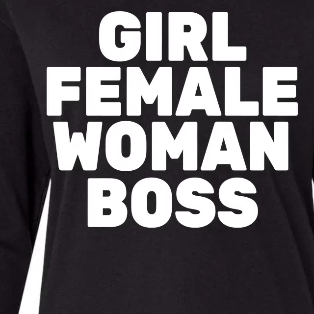 Girl Female Woman Boss Womens Cotton Relaxed Long Sleeve T-Shirt