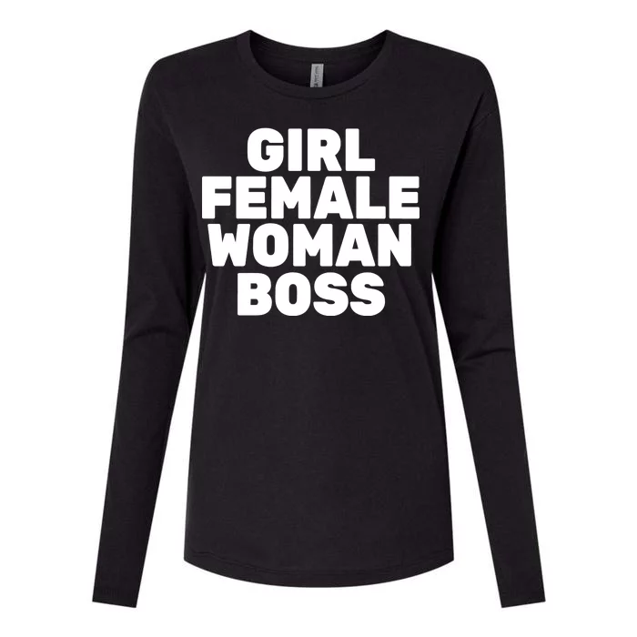 Girl Female Woman Boss Womens Cotton Relaxed Long Sleeve T-Shirt