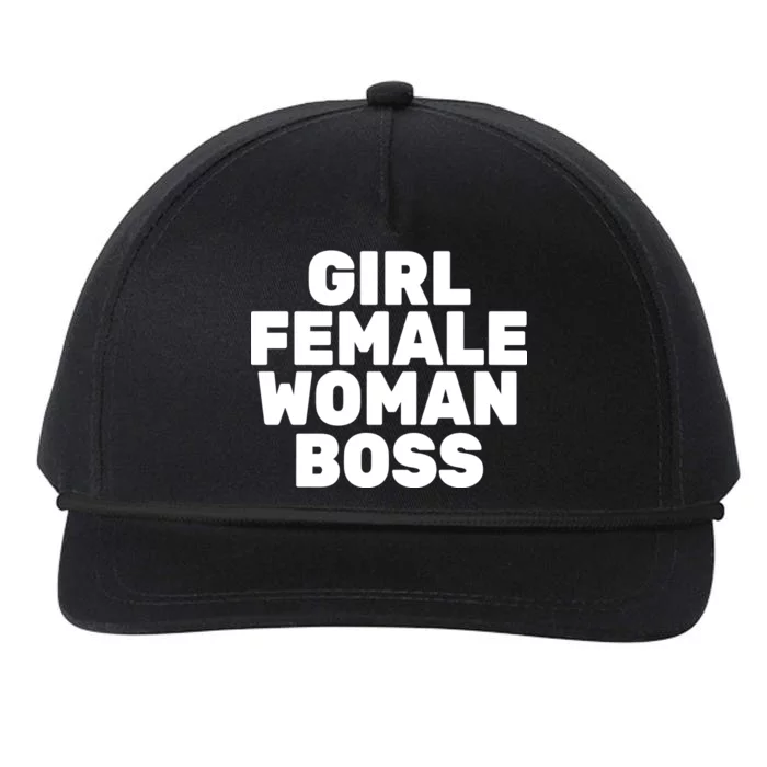 Girl Female Woman Boss Snapback Five-Panel Rope Hat