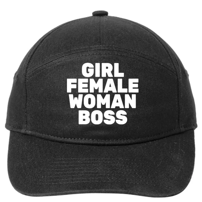 Girl Female Woman Boss 7-Panel Snapback Hat