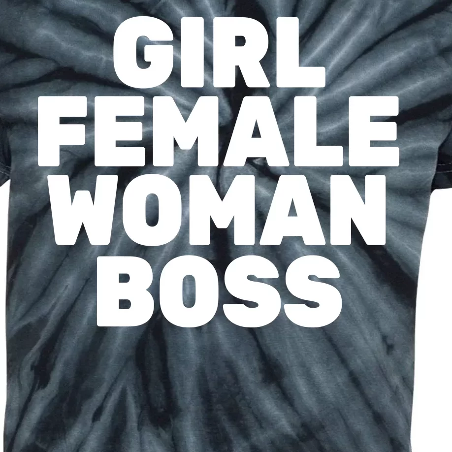 Girl Female Woman Boss Kids Tie-Dye T-Shirt