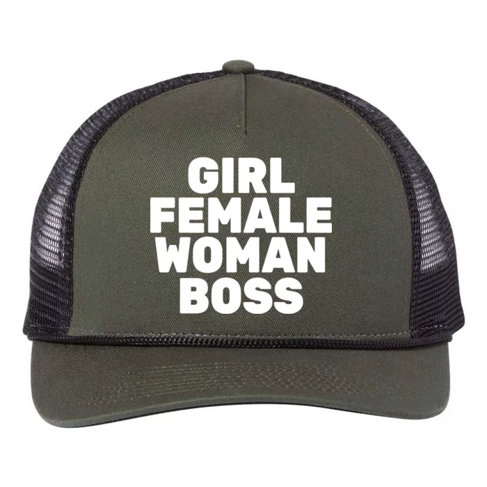 Girl Female Woman Boss Retro Rope Trucker Hat Cap