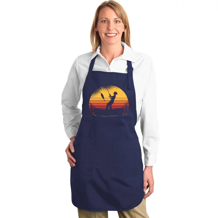 Girl Fishing Sunset Full-Length Apron With Pocket