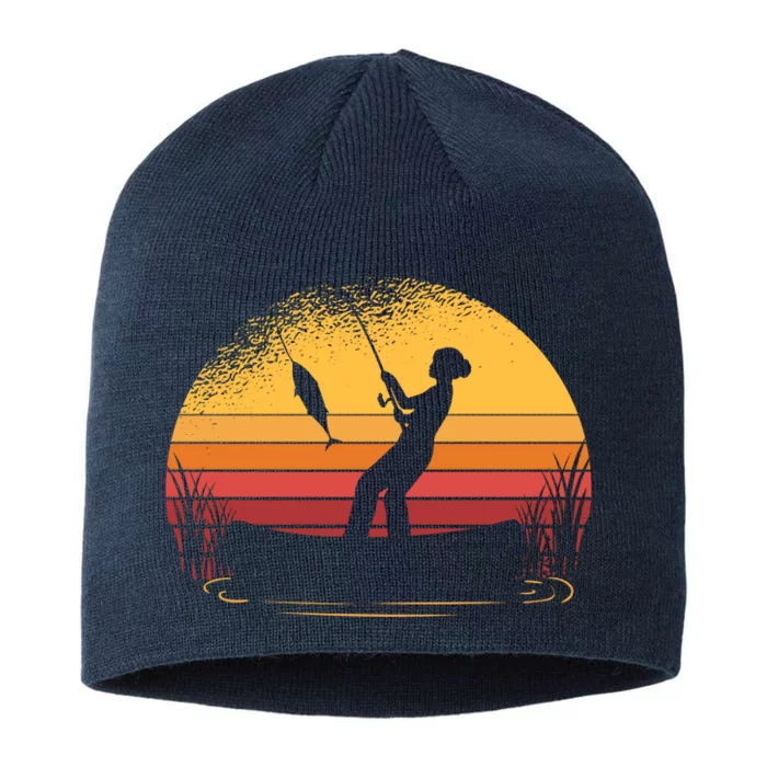 Girl Fishing Sunset 8 1/2in Sustainable Knit Beanie