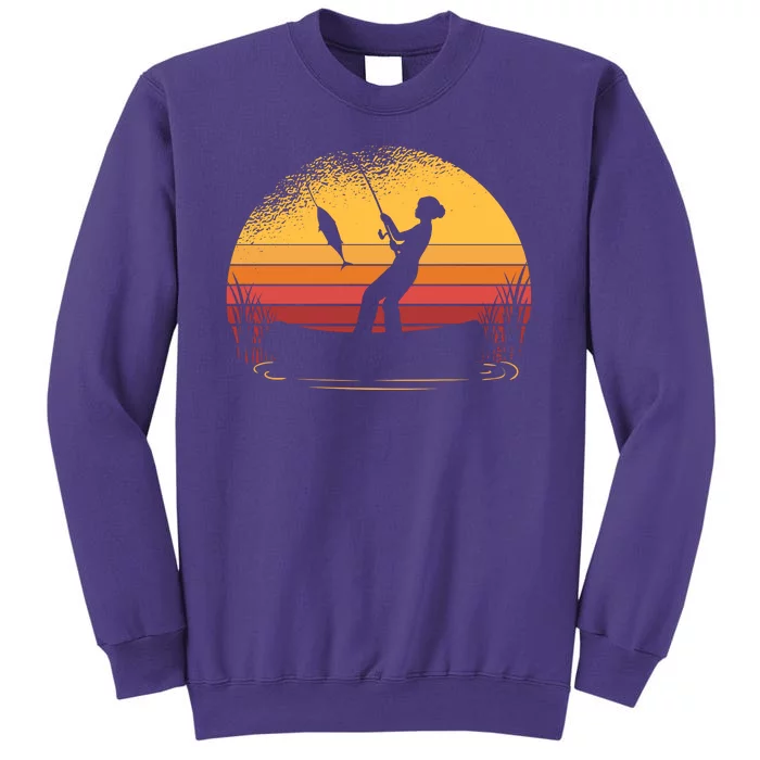 Girl Fishing Sunset Sweatshirt