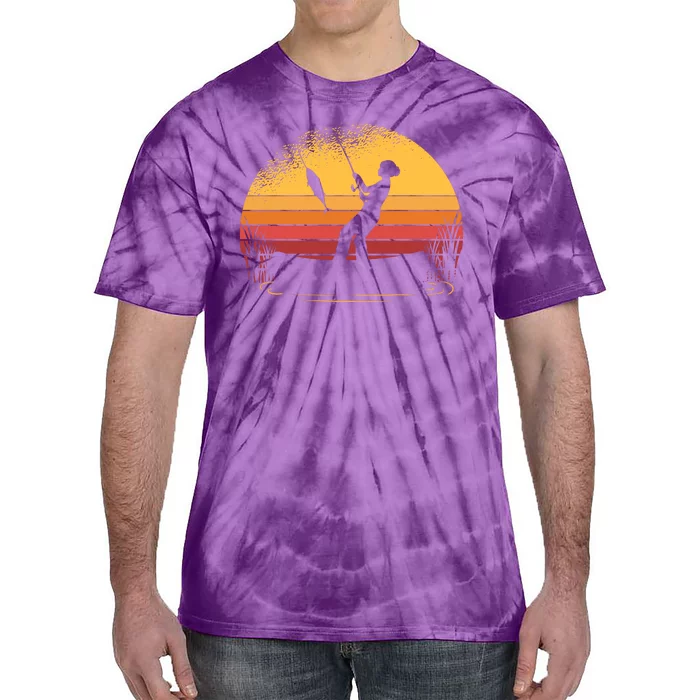 Girl Fishing Sunset Tie-Dye T-Shirt