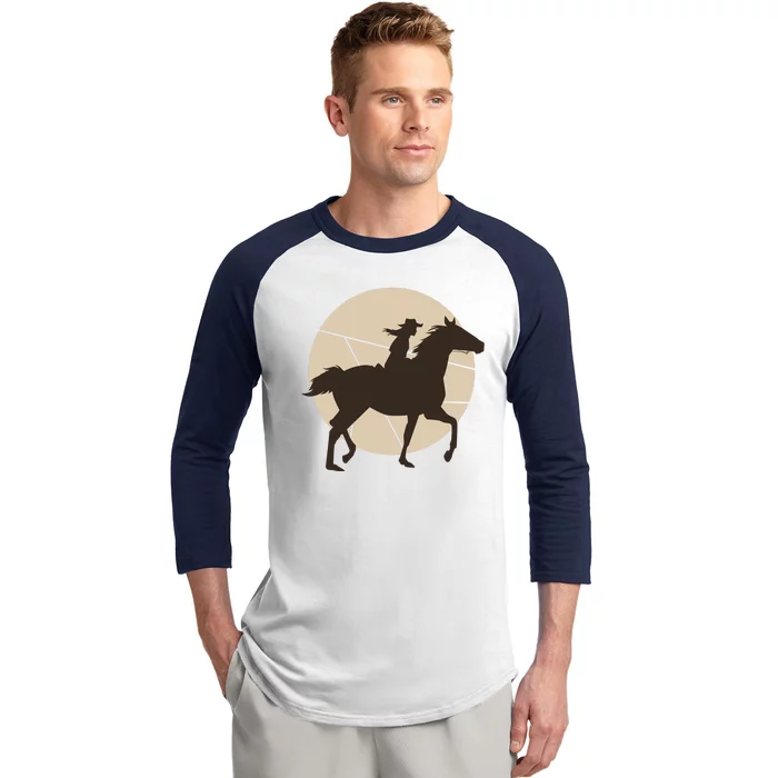 Girl Horse Rider Baseball Sleeve Shirt