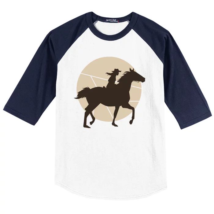 Girl Horse Rider Baseball Sleeve Shirt