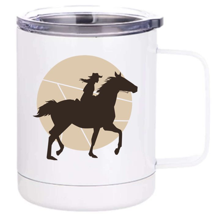 Girl Horse Rider Front & Back 12oz Stainless Steel Tumbler Cup