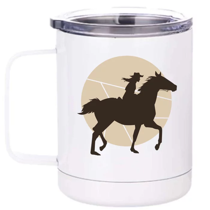 Girl Horse Rider Front & Back 12oz Stainless Steel Tumbler Cup