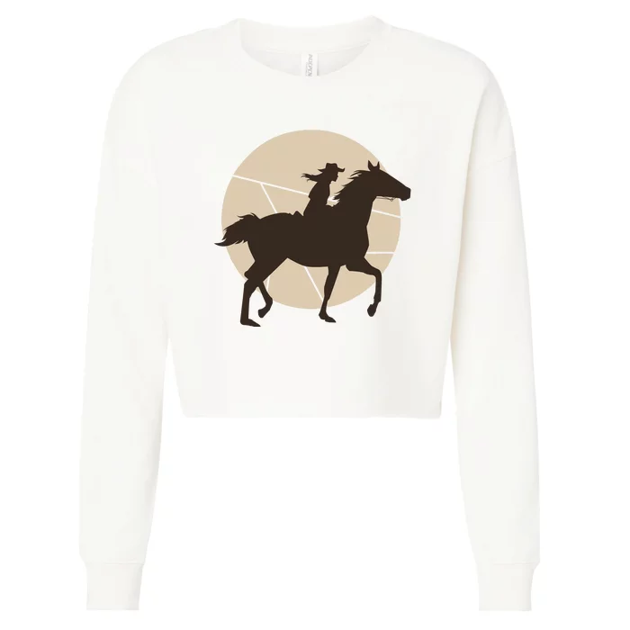 Girl Horse Rider Cropped Pullover Crew