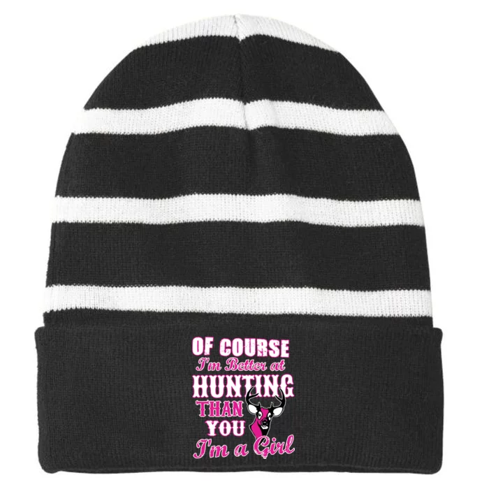 Girl Hunting Striped Beanie with Solid Band