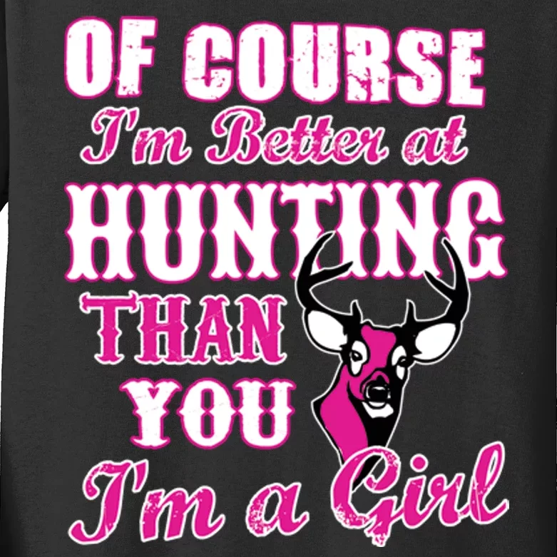 Girl Hunting Kids Long Sleeve Shirt