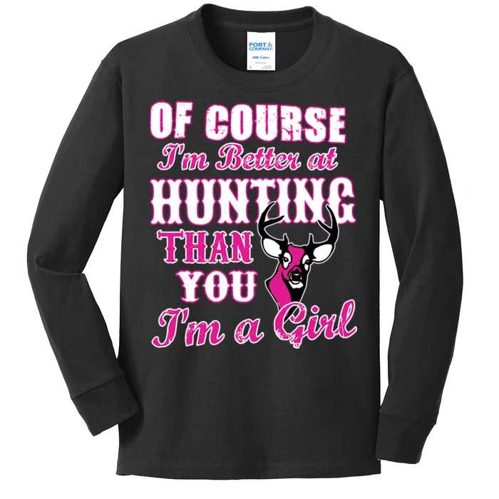 Girl Hunting Kids Long Sleeve Shirt