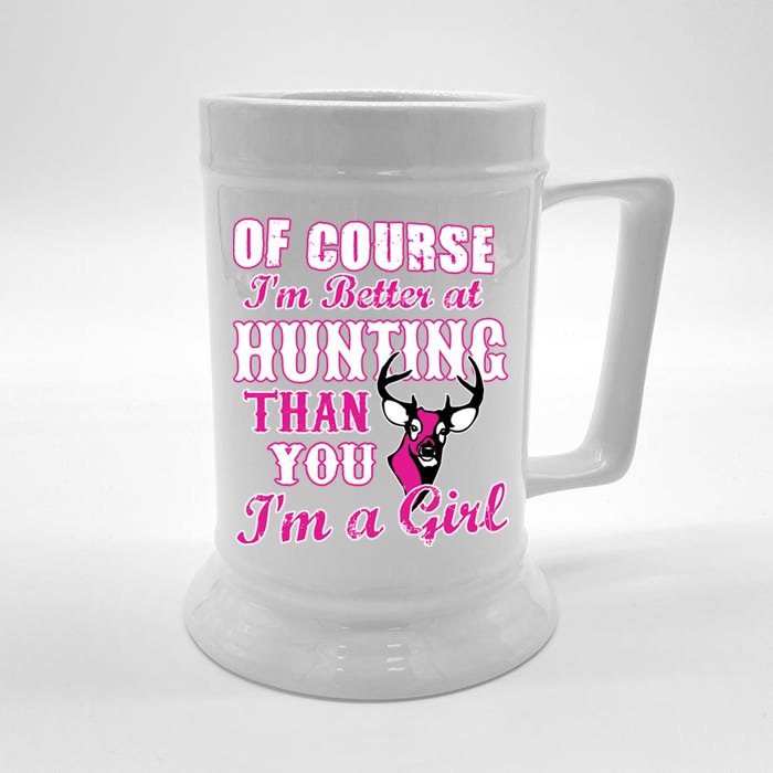 Girl Hunting Front & Back Beer Stein