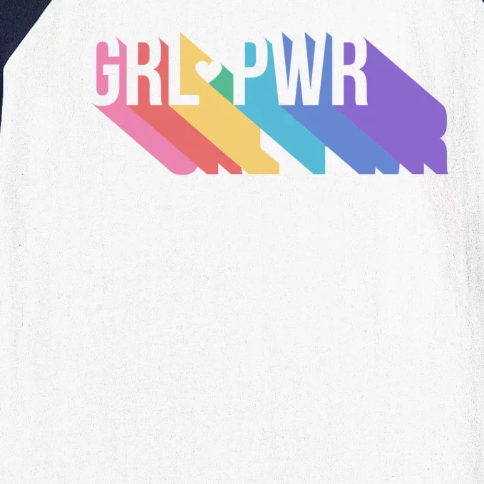 Girl Power Colorful Baseball Sleeve Shirt