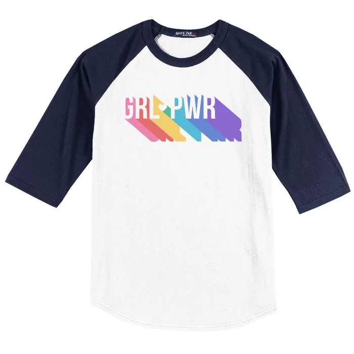 Girl Power Colorful Baseball Sleeve Shirt