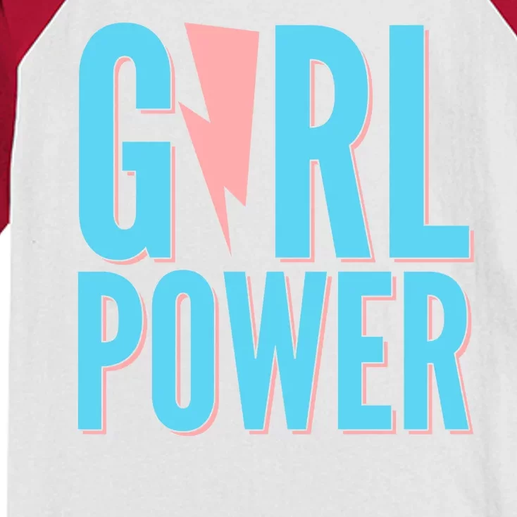 Girl Power Lightning Bolt Kids Colorblock Raglan Jersey