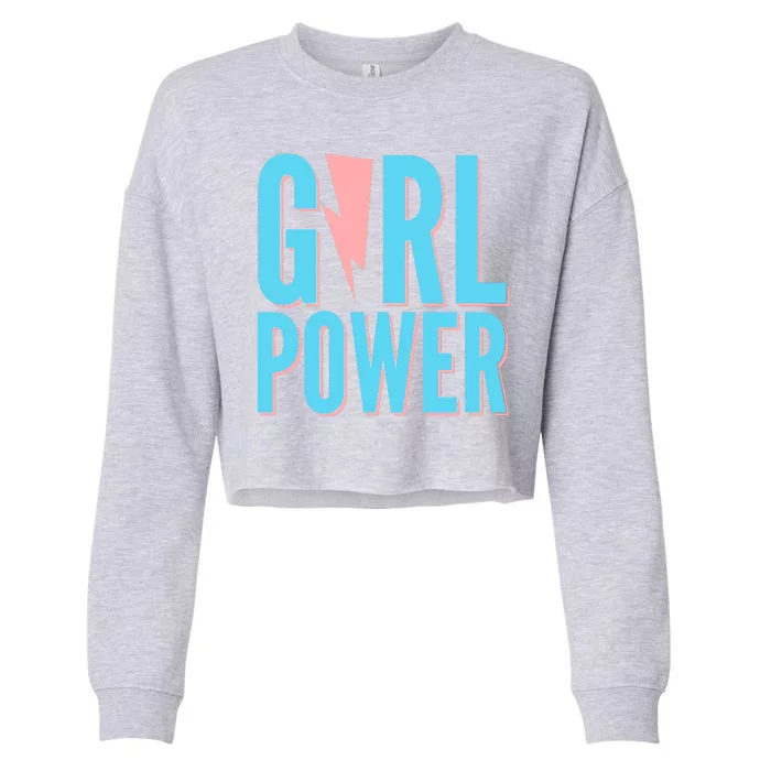 Girl Power Lightning Bolt Cropped Pullover Crew