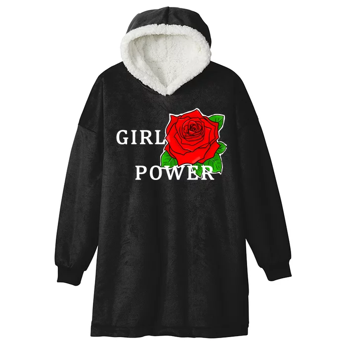 Girl Power Rose Hooded Wearable Blanket