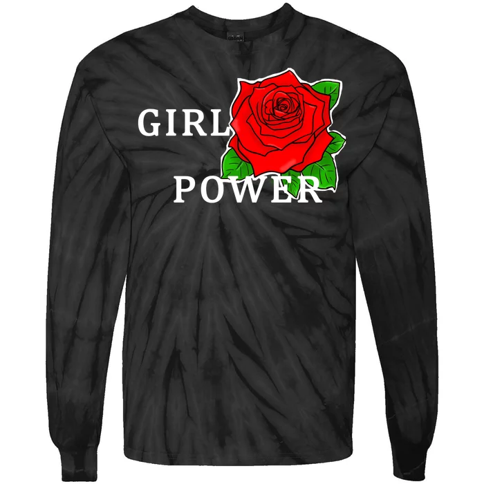 Girl Power Rose Tie-Dye Long Sleeve Shirt