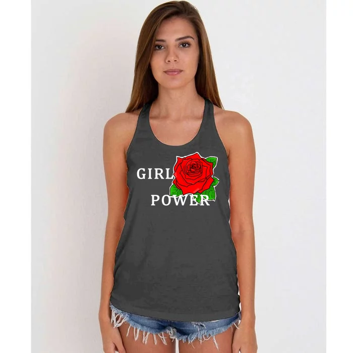 Girl Power Rose Women's Knotted Racerback Tank