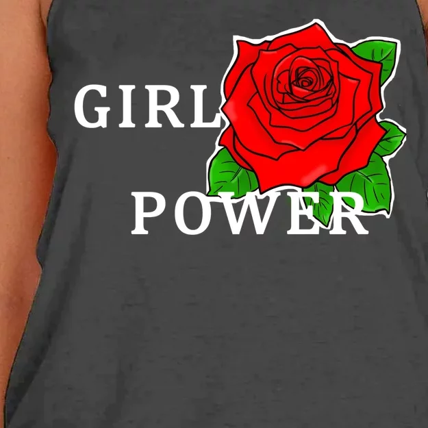 Girl Power Rose Women's Knotted Racerback Tank