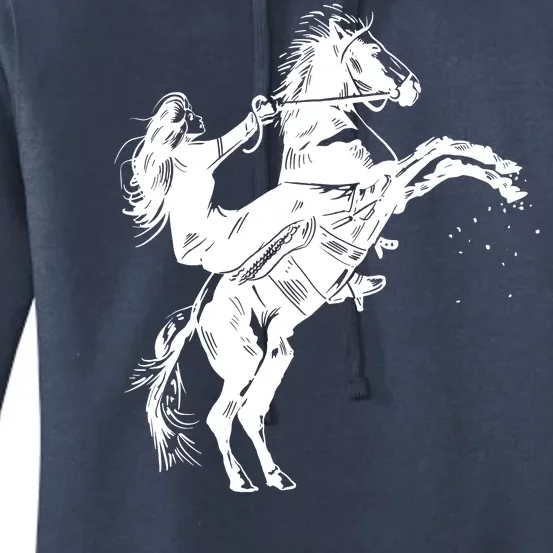 Girl Riding Horse Equitation Women's Pullover Hoodie